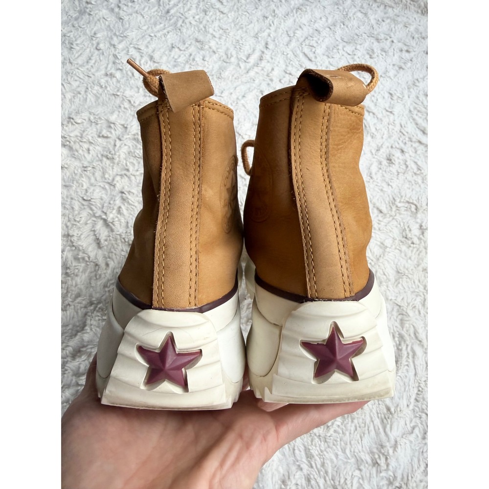 Converse Run Star Hike High Top Leather Platform Sneakers Wheat Tan Lug Sole 8.5 - Picture 5 of 10